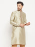 VASTRAMAY Men's Beige Silk Blend Kurta